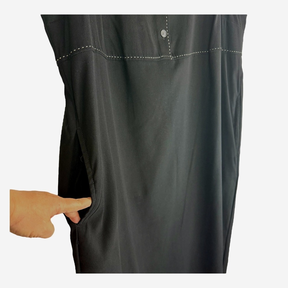 Classic Elements Black Sleeveless Button Front Mi… - image 3